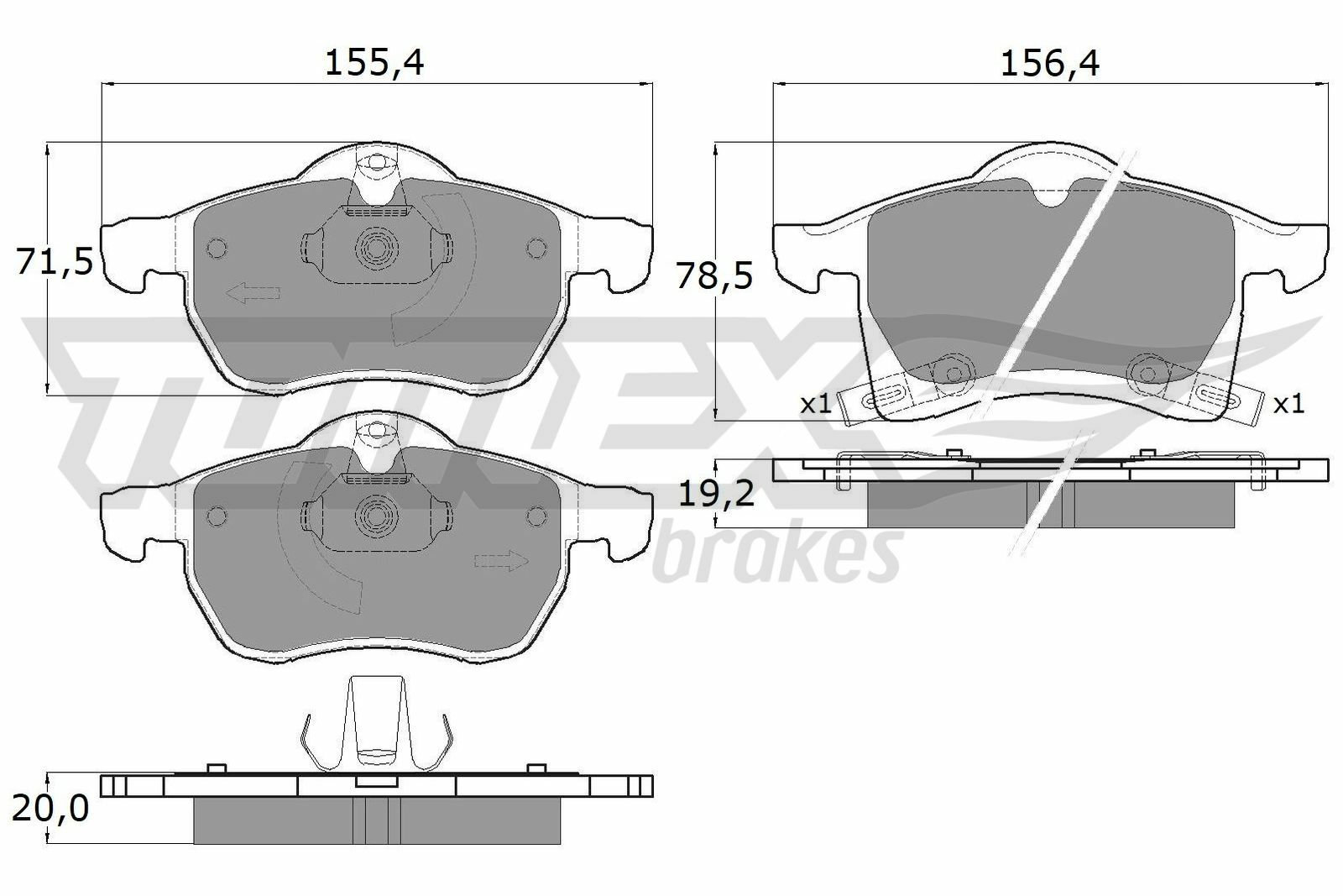 Sada brzdových platničiek kotúčovej brzdy TOMEX Brakes